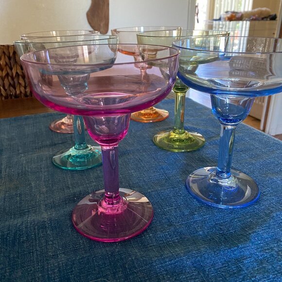 Williams Sonoma Duraclear Margarita Glasses Multicolor 16 fl oz Set of 6 - Picture 1 of 11